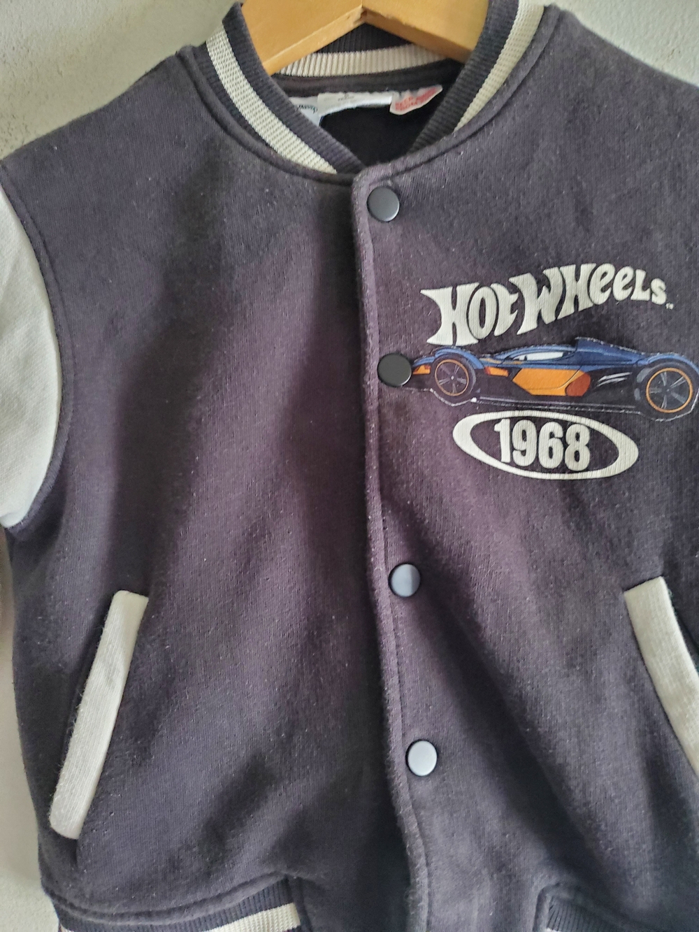 Hot Wheels 1968 Kids Varsity Jacket - Navy & White - Picture 3 of 5